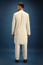 Noor Patch Hand Embroidered Designer Kurta - Ivory