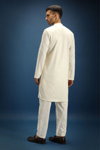 Jungle Hand Embroidered Designer Kurta - Ivory