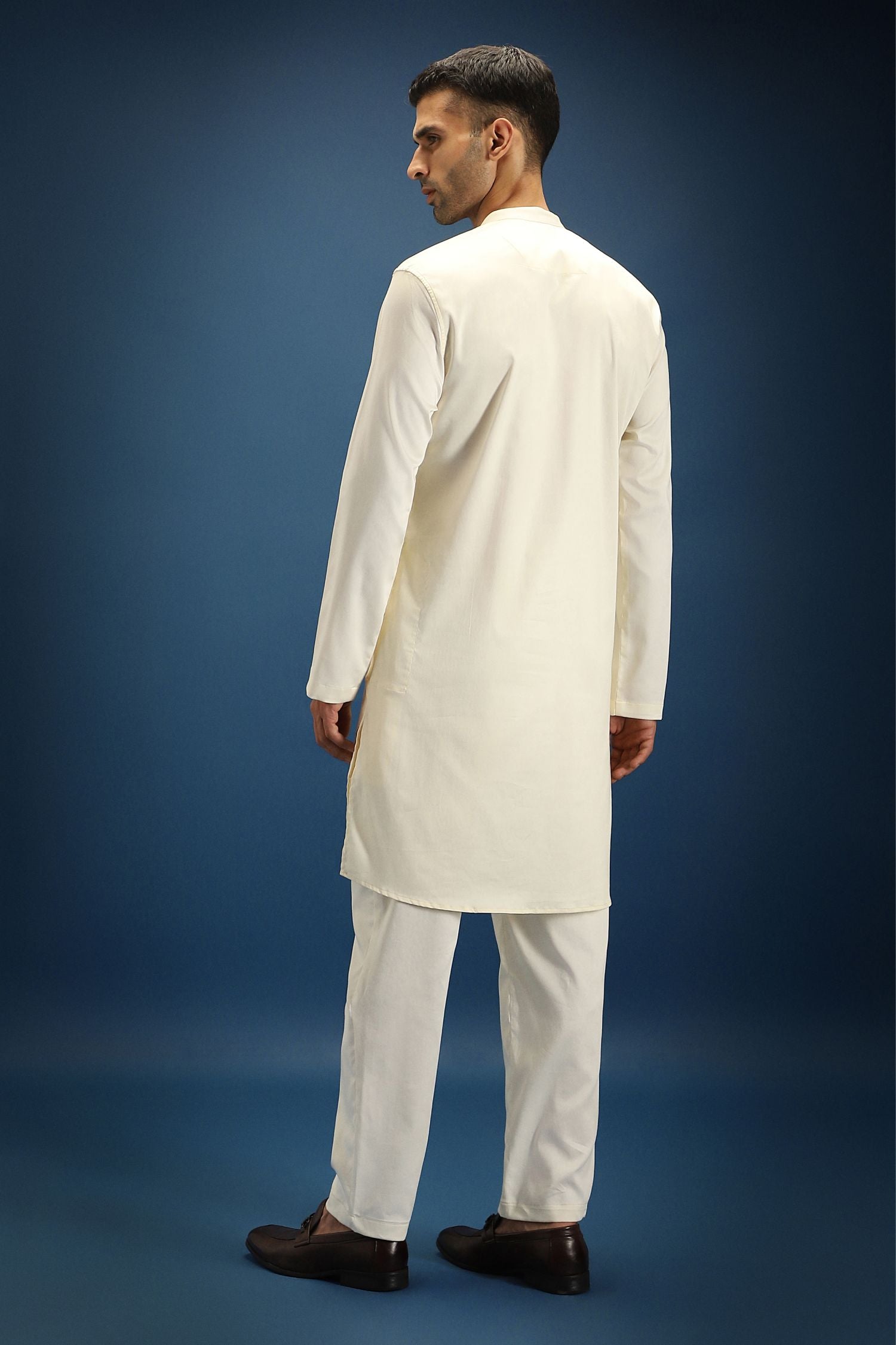 Jungle Hand Embroidered Designer Kurta - Ivory