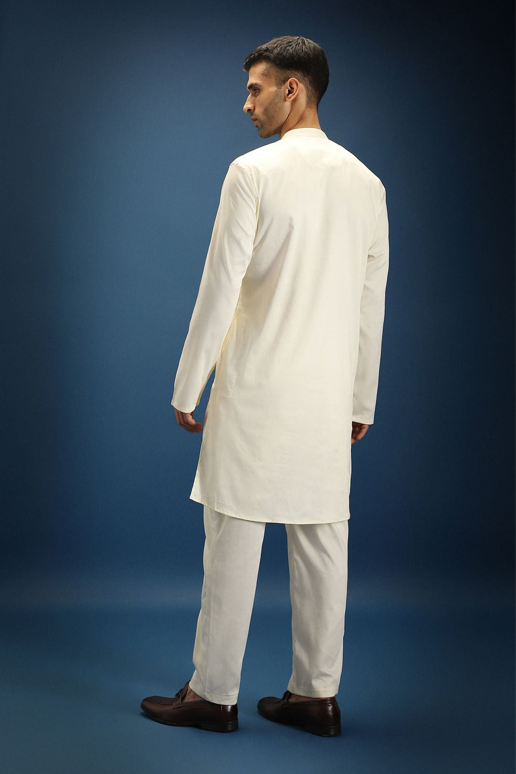 Pearl Yoke Hand Embroidered Designer Kurta - Ivory