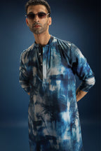 Denim Print Designer Kurta - Blue