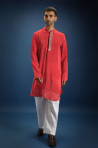 Red Print Kurta - Red