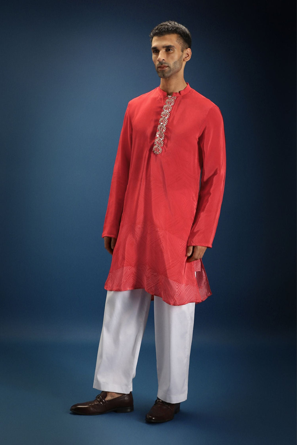 Red Print Kurta - Red
