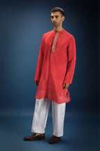 Red Print Kurta - Red