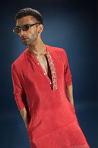 Red Print Kurta - Red