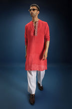Red Print Kurta - Red