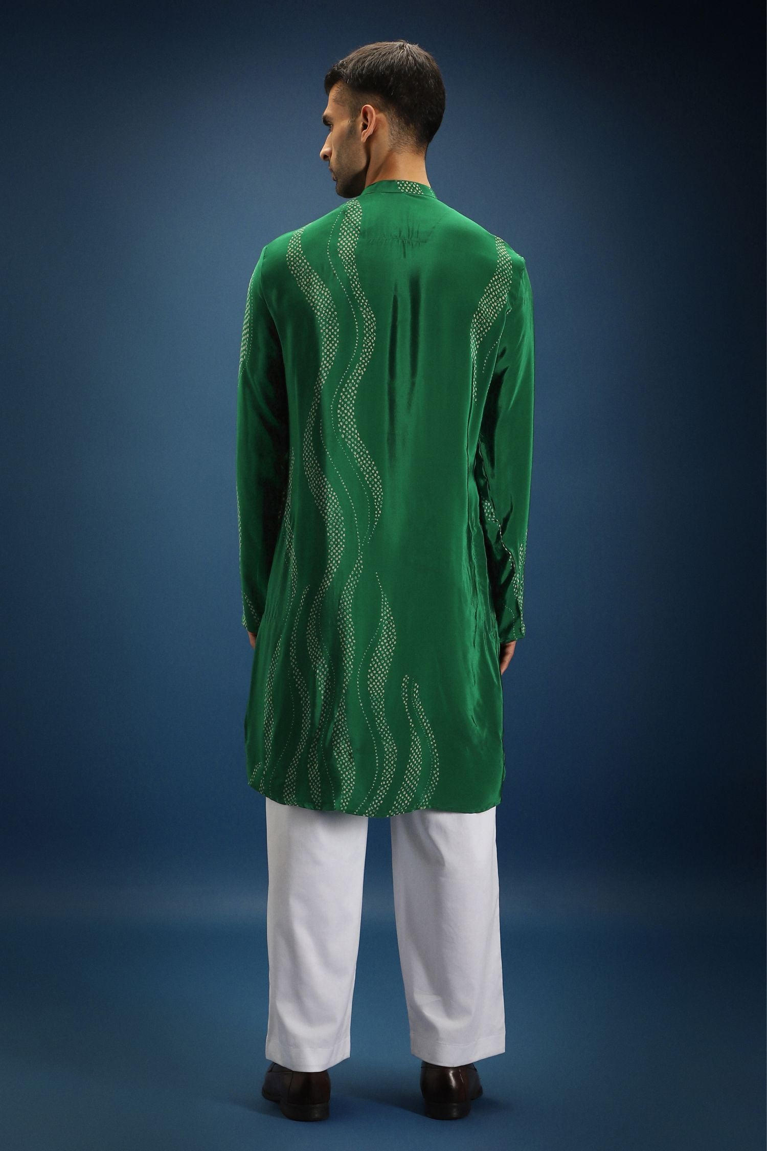 Green Bandhani Kurta - Green