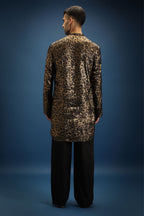 Leopard/Animal Print Designer Kurta - Black