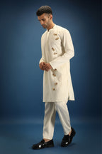 BumbleBee Hand Embroidered Designer Kurta - Ivory