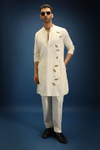 BumbleBee Hand Embroidered Designer Kurta - Ivory