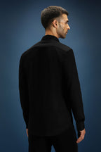 Heart Wing Hand Embroidered Designer Shirt - Black