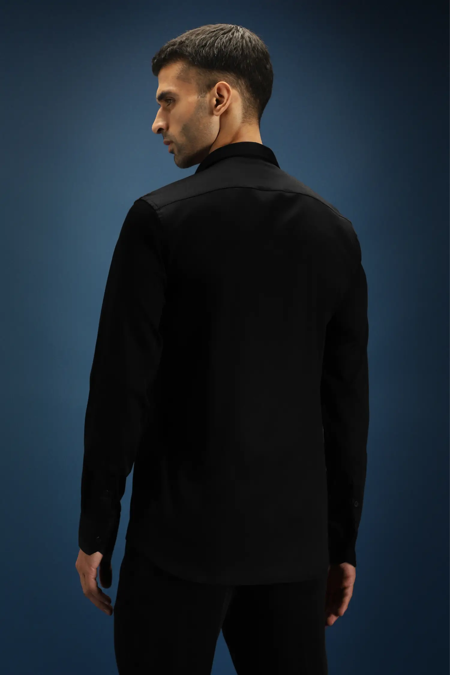 Vish(Snake) - Hand Embroidered Designer Shirt - Black